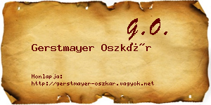 Gerstmayer Oszkár névjegykártya