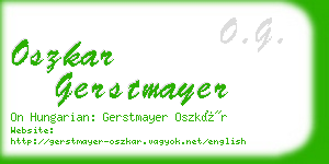 oszkar gerstmayer business card